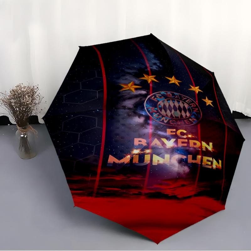 Printed FC Bayern München Logo Printed Folding Umbrella,Outdoor,Leisure,And Travel Umbrella,Durable Umbrella Fabric,Birthday And Holiday Gift