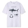 Great White Shark Anatomy T-Shirt New Summer Men Street Short Sleeve Hip Hop Punk Style Boy Casual Tops White Tees 80283