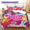 My Little Pony Vzorované povlečení Sada prošívaných dek a povlaků na polštáře Dekorace do domácnosti Dárek (1 * povlak na peřinu + 2 * povlak na polštář, bez jádra)