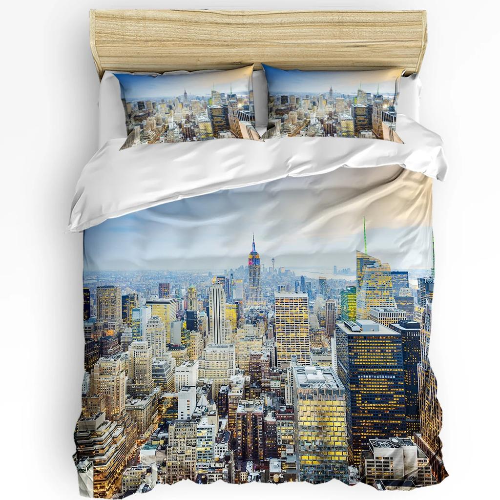 New York Sketch City Bettbezug Bett Bettwäsche Set Für Doppelbett Heimtextil Bettdeckenbezug Kissenbezüge Schlafzimmer Bettwäsche Set (Kein Blatt)
