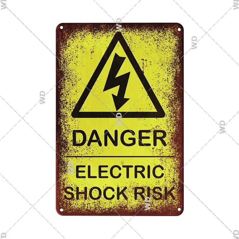CautionCharm Vintage Metal Plaque - Warn Slogan Design - Great for Door, Factory & Home Wall Decor - Retro Caution Sign Poster
