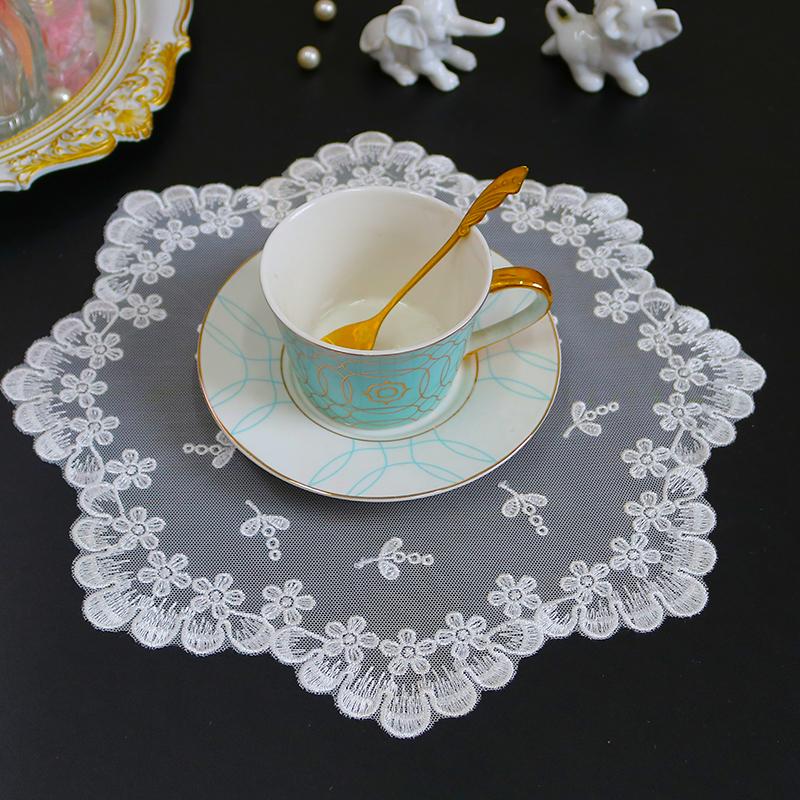 Round mesh flower Embroidery table cloth cover wedding dining tablecloth kitchen Christmas Table decoration and accessories for Home