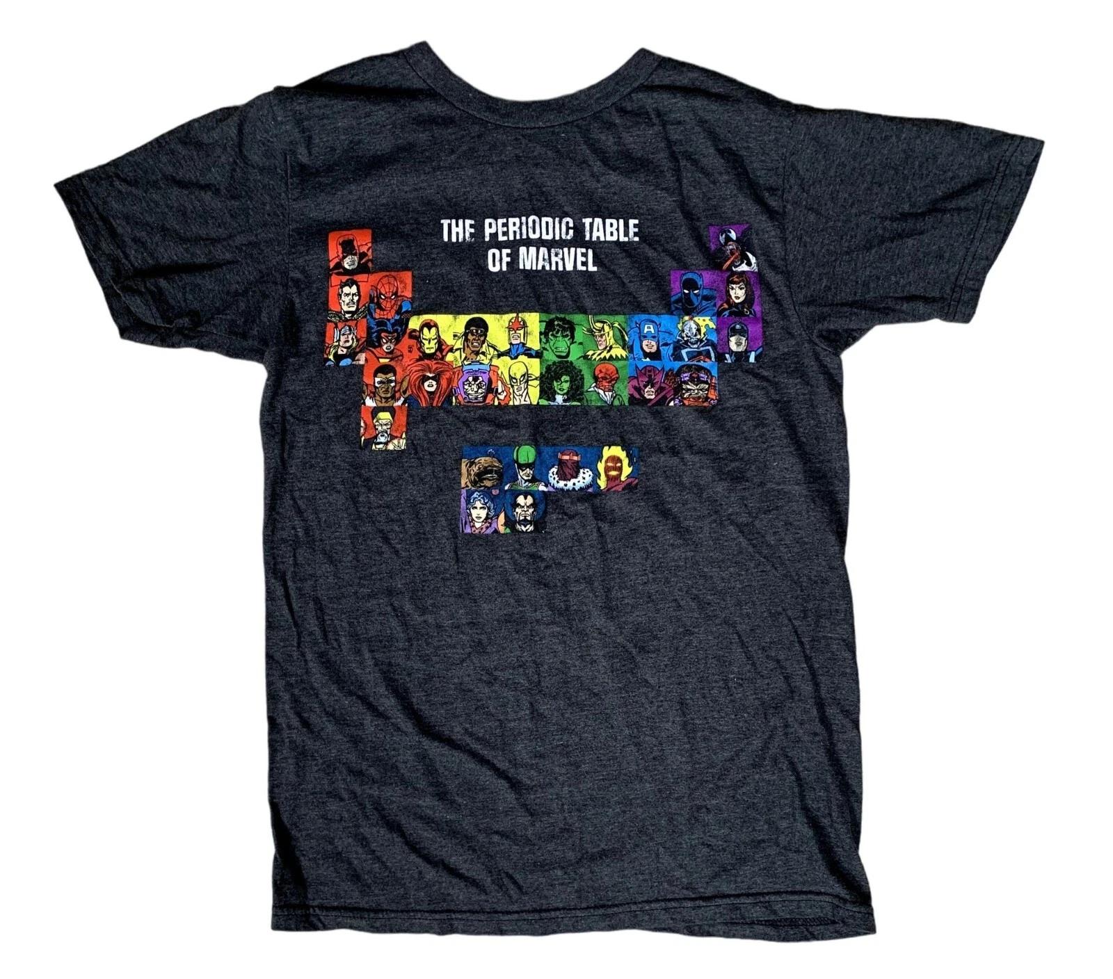 the Periodic Table of Marvel Comics T-Shirt Size Small L