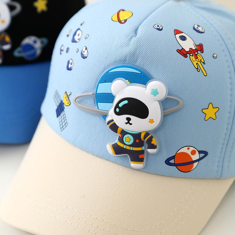 New Little Bear Space Baby Cap - Cute Spring Sun Protection Hat for Boys & Girls