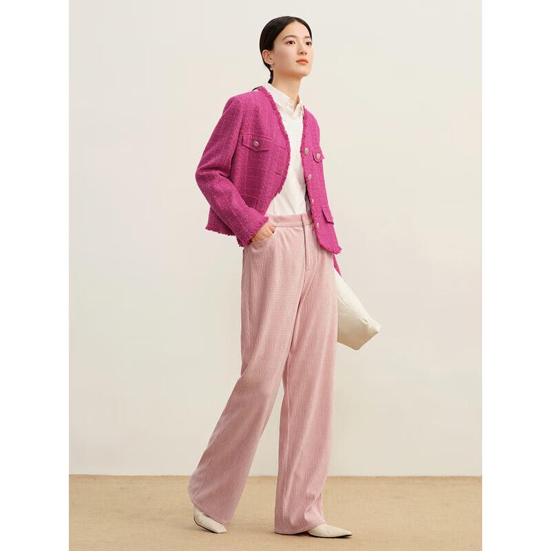 Anna Kou Women s Pleated Chenille Wide-Leg Pants L