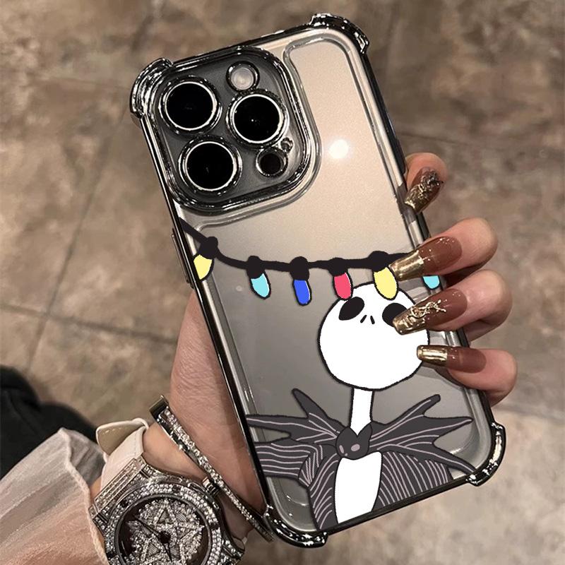 Custodia per Telefono Placcata The Nightmare before Christmas Per iPhone 17 17e 16 15 14 13 12 11 Pro Max X XR XSMax Mini Air Plus Anti-Caduta