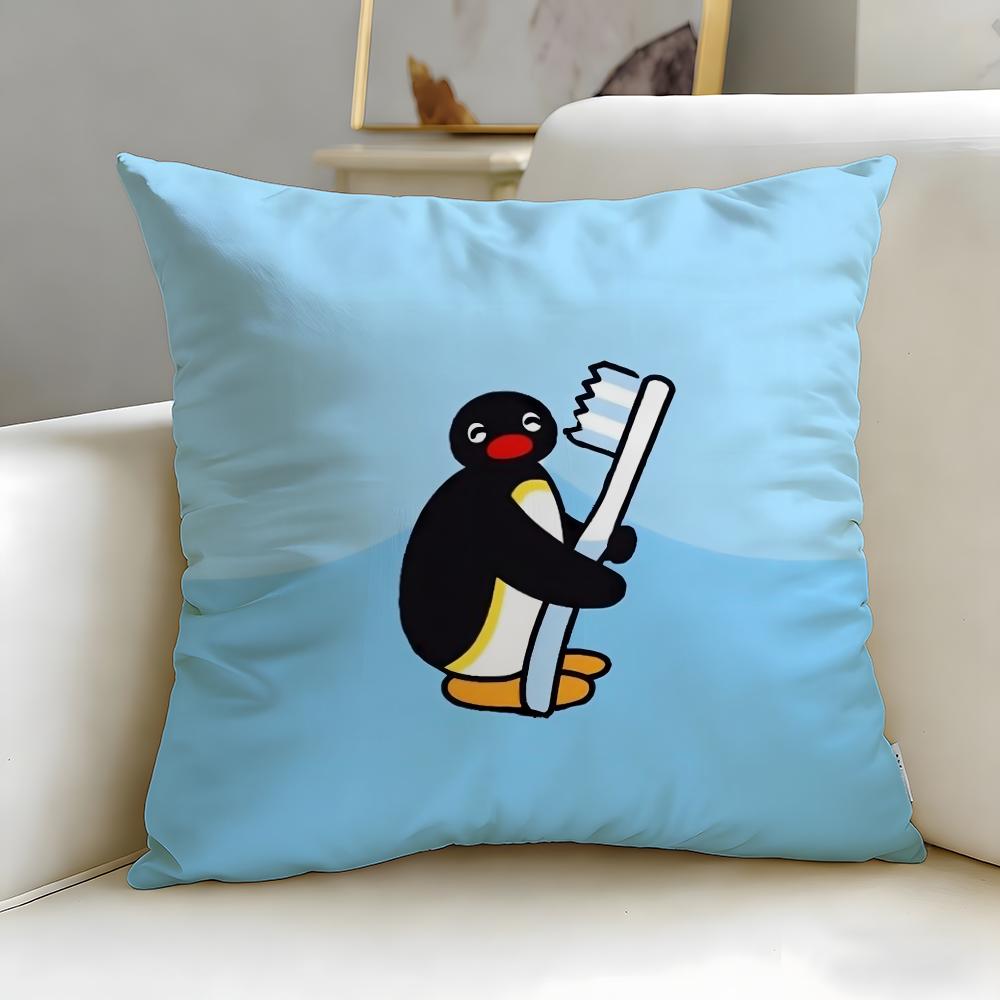 classic cartoon Pingu Cushion Cover Soft & Easy-Wash Pillow Case – Versatile for Couch, Bed, Travel and Office