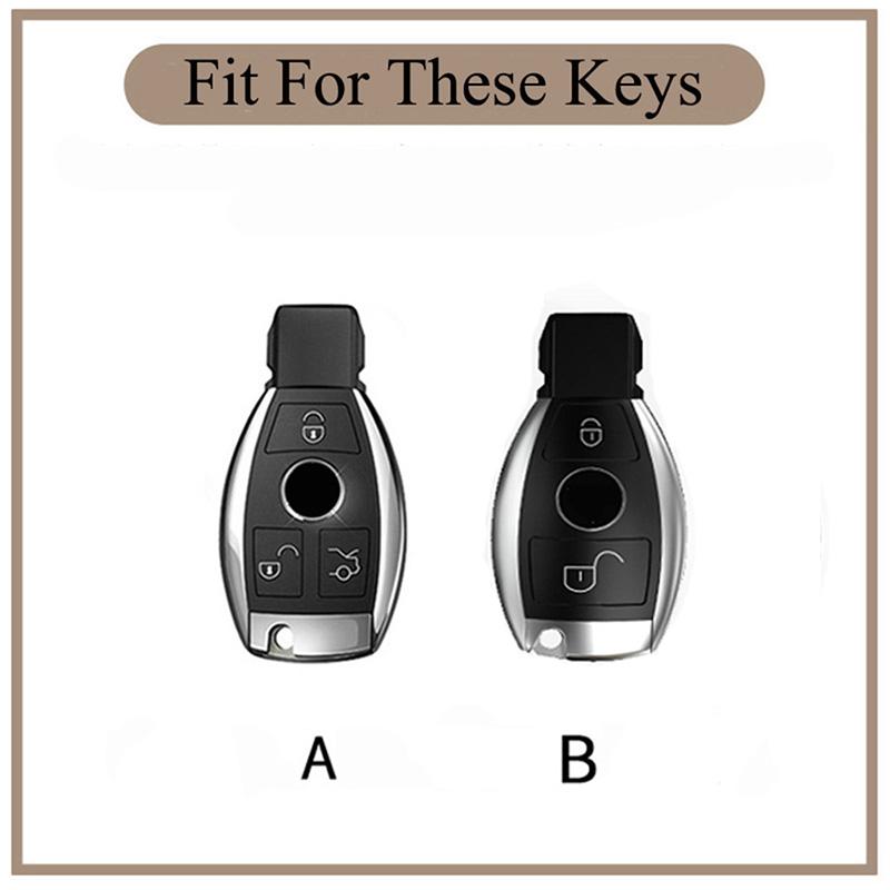 Car Key Case Cover Key Bag Accessories For Mercedes Benz A B C S Class Amg Gla Cla Glc W176 W221 W204 W205 Shell Fob Keychain