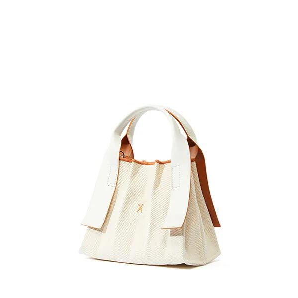 Lucky Pleats Canvas Tote XS Ivory_Cream