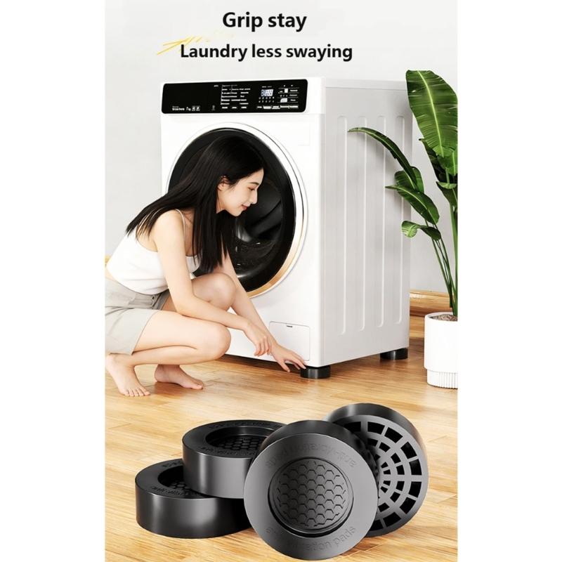 4Pcs Washing Machine Anti Vibration Pad Stabilizers Stand Vibration Pad Washer Vibration Feet Pad Easy Installation