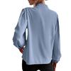 Button Up Elegant Women's Long Sleeve Solid Color Loose Fit Lapel Shirt