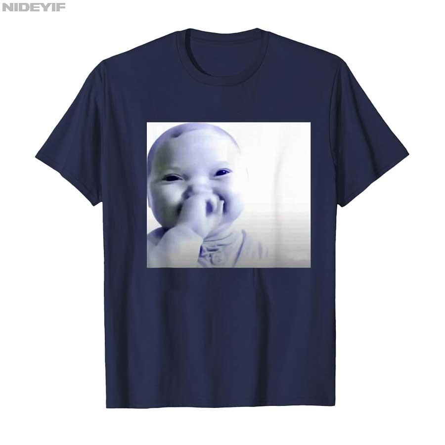 Lachendes Baby Meme Niedliches Lächelndes Säuglingsgesicht T-Shirt Für Männer Frauen 100% Baumwoll T-Shirts Kurzarm Tops 1121-2