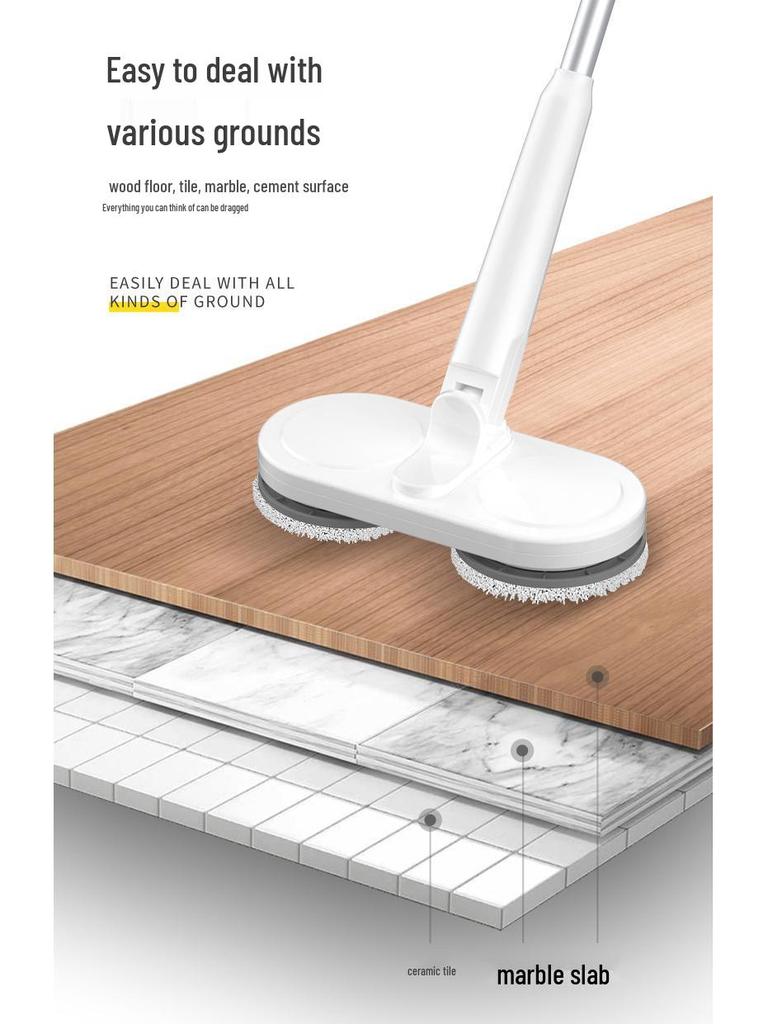 Wireless USB Rechargeable Floor Scrubber with Spray, Humidification, and Electric Mop Function