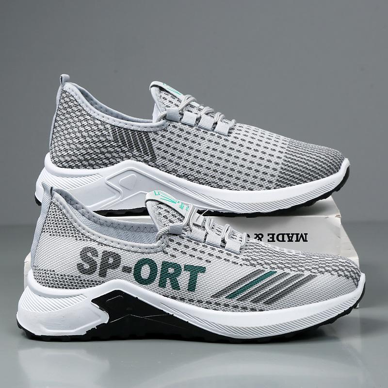 

Весна новая мужская обувь универсальная дышащая повседневная обувь модная спортивная обувь для бега 44 серый