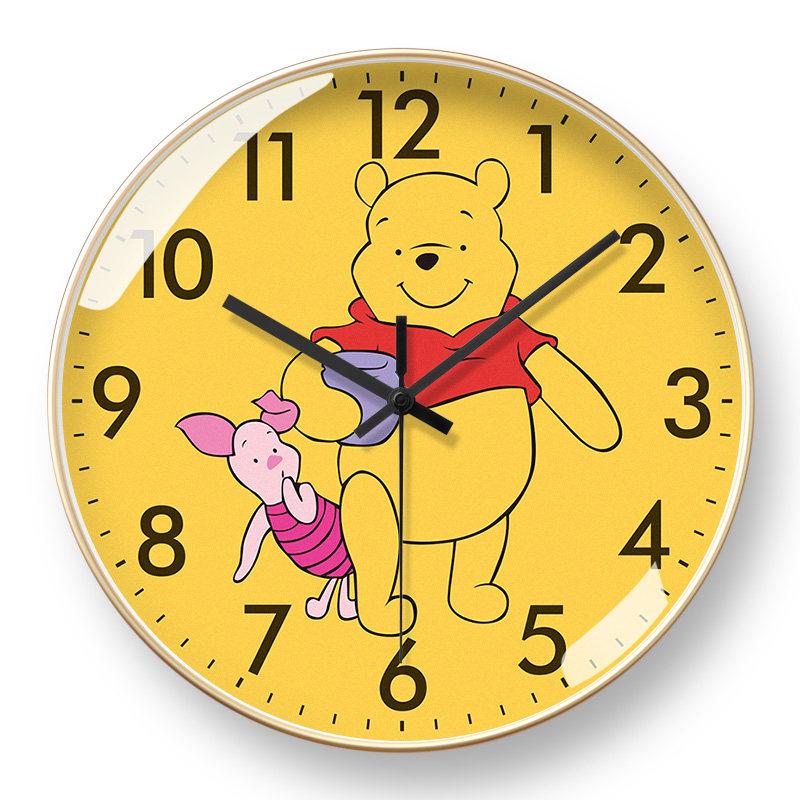 Winnie the Pooh Silent Wall Clock - Radio-Controlled, Automatic Synchronization for Children s Room or Early Education 8 Inches