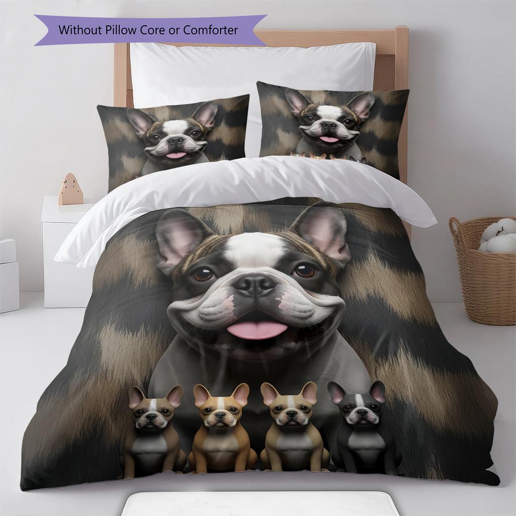 Pit Bull Pattern Bedding Quilt Set Quilt Cover Pillowcase Home Decoration Gift (1 * duvet cover + 2 * pillowcase, without core)