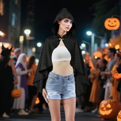 Halloweenský plášť Retro styl Kapuce Krejčovství Kovová přezka Dekorace Šál Role-Playing Všestranný Kostýmní doplněk