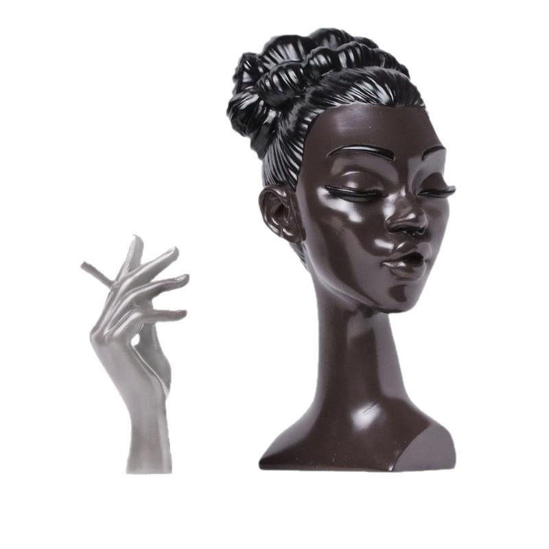 Elegant Black Lady Smoker Resin Incense Burner Ornament