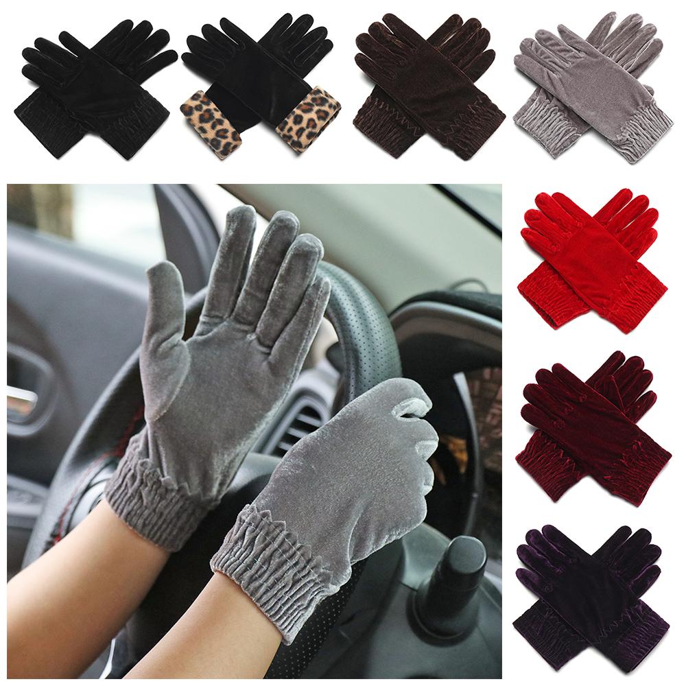 7 Colors Pleuche Autumn Winter Warm Gloves Mittens Full Finger Velvet Full Finger Gloves