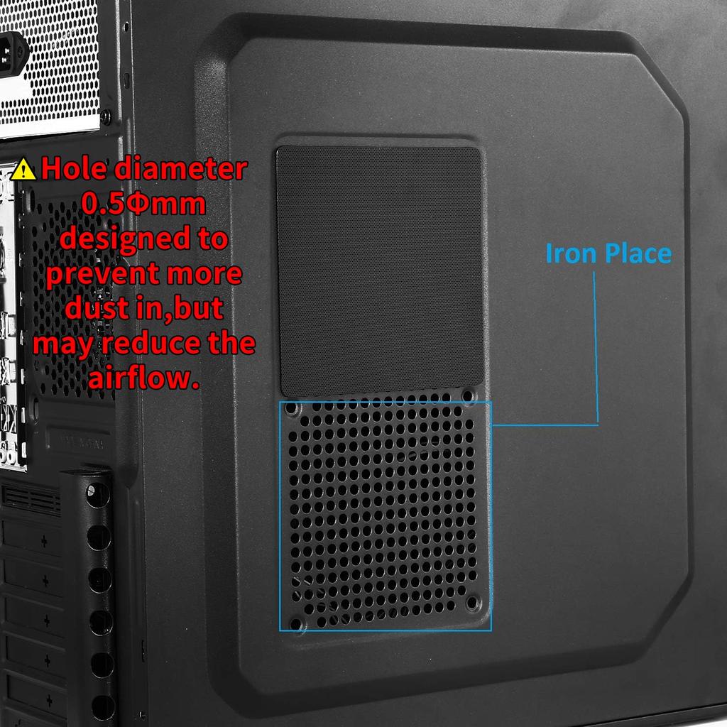 120mm Fan Dust Filter Mesh 4.72inch Magnetic Frame PVC PC Computer Case Fan Dust Mesh Cover Grills Black 5-Pack