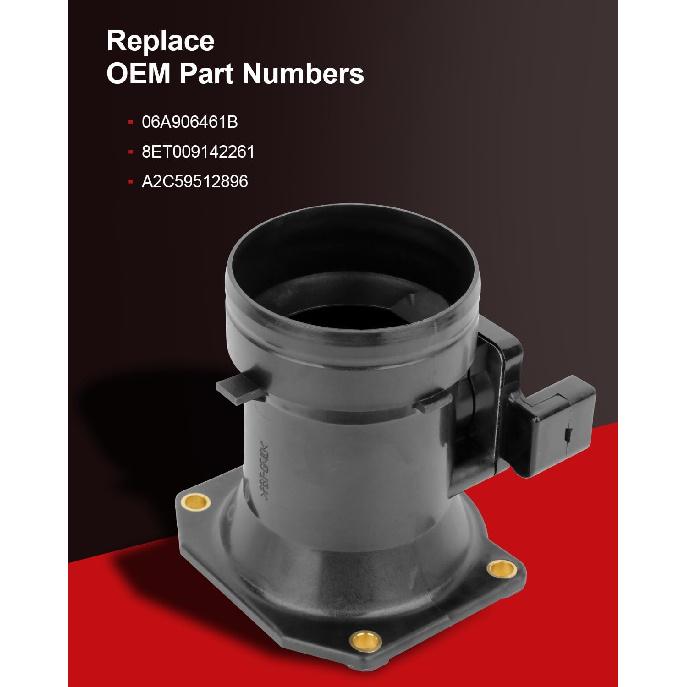 Mass Air Flow Sensor Compatible for Volkswagen Beetle 1.8L 1999-2001, 2.0L 1998-2001 & Golf/Jetta 2.0L 1999-2001 #06A906461B A2C59512896