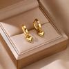 18K Gold-Plated Minimalist Heart Earrings for Women - Elegant Korean Design