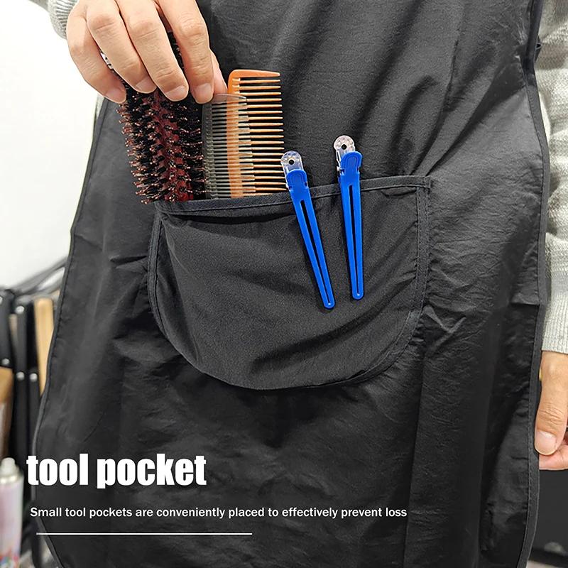 Double-sided Waterproof Black/Transparent Apron Barber Uniform Salon Hairstylist Apron Hairdresser Vest For Beauty Salon Nail