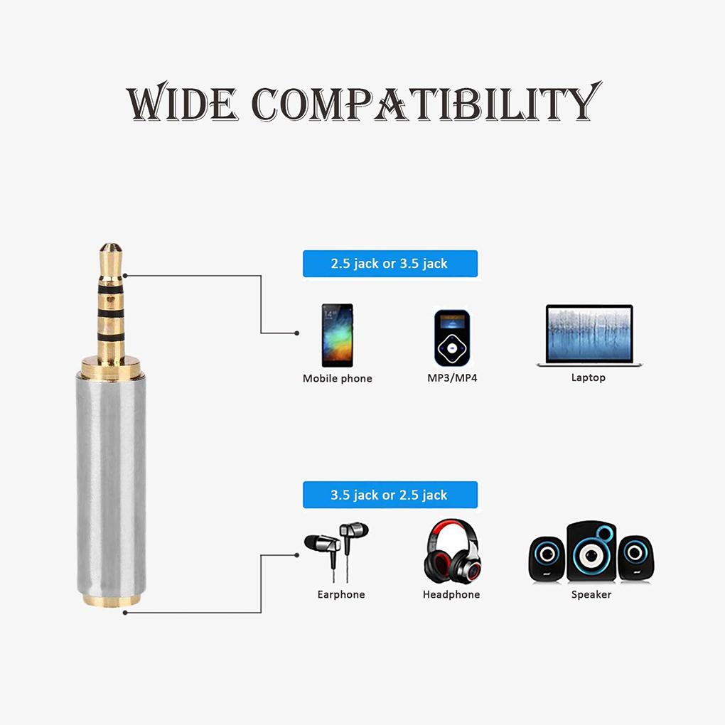 Headphone 2.5mm Male To 3.5mm Female 2.5mm Male To Audio Adapter Speaker Earphone 2.5mm Adaptor Converter