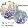 Gradient Blue Purple Tree Design Stained Glass Style Christmas Static Window Cling, Starry Sky Holiday Stickers Xmas Sticker, Reusable PVC Decor
