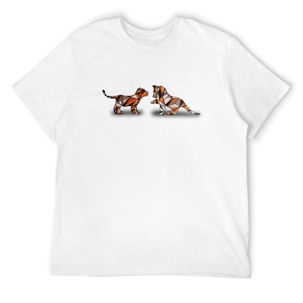 Orange Geometric Tiger Cubs T-Shirt Anime T Shirts Customizeds Essential T Shirt Customs Design Your Own Mens Clothing
