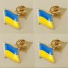 Coat of Arms of Ukraine Ukrainian Map Flag National Emblem National Flower Brooc