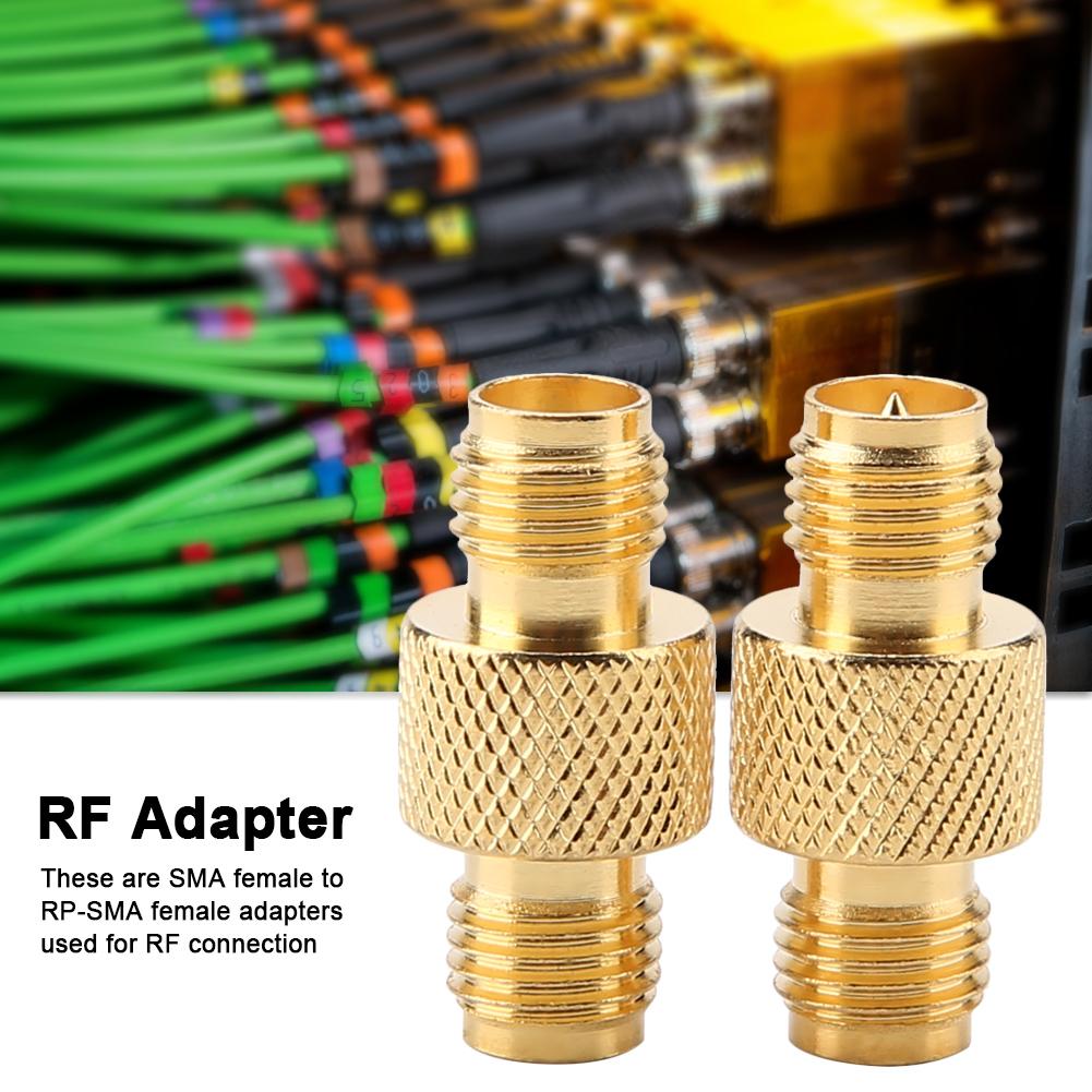 2pcs SMA Female To RP SMA Female RF Connector Coaxial Adapter Test Converter