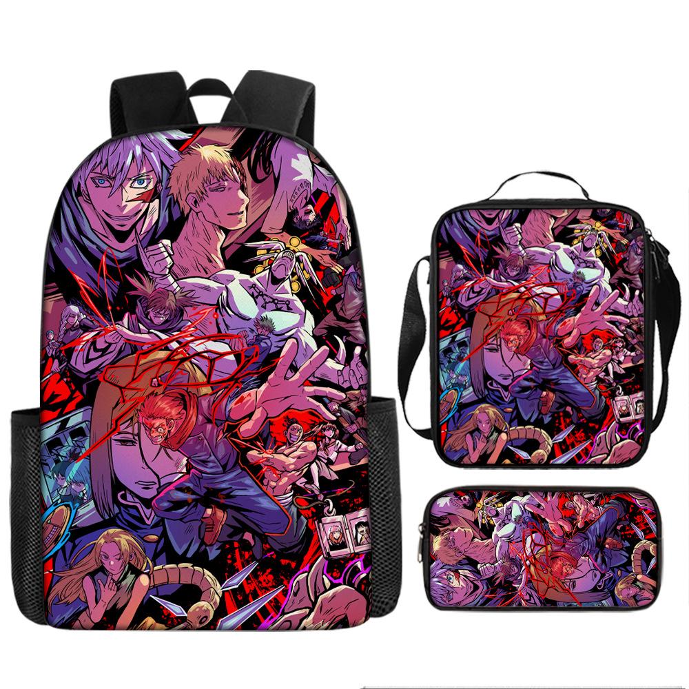 Spell Return Battle School Bag Elementary School Student Animation Backpack Large Capacity Three-piece Set