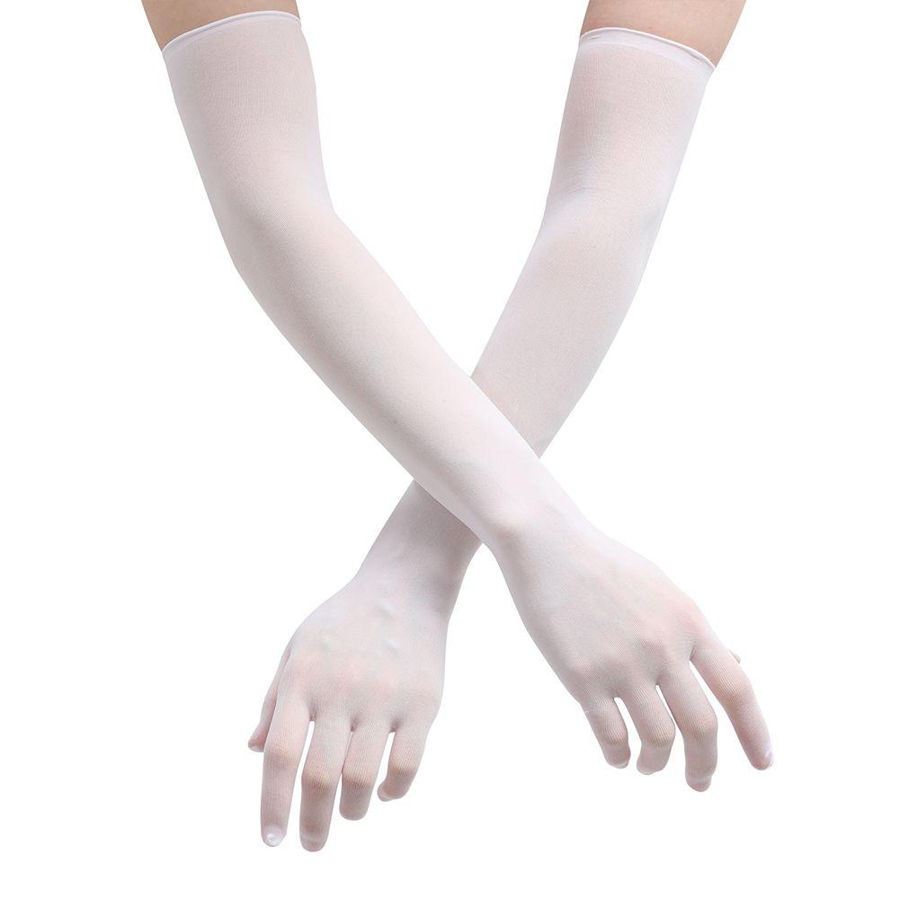 Guantes de Malla Sin Costuras para Ópera y Baile de Graduación para Mujer Guantes Transparentes Guantes Tipo Panty de Dedos Largos Transparentes