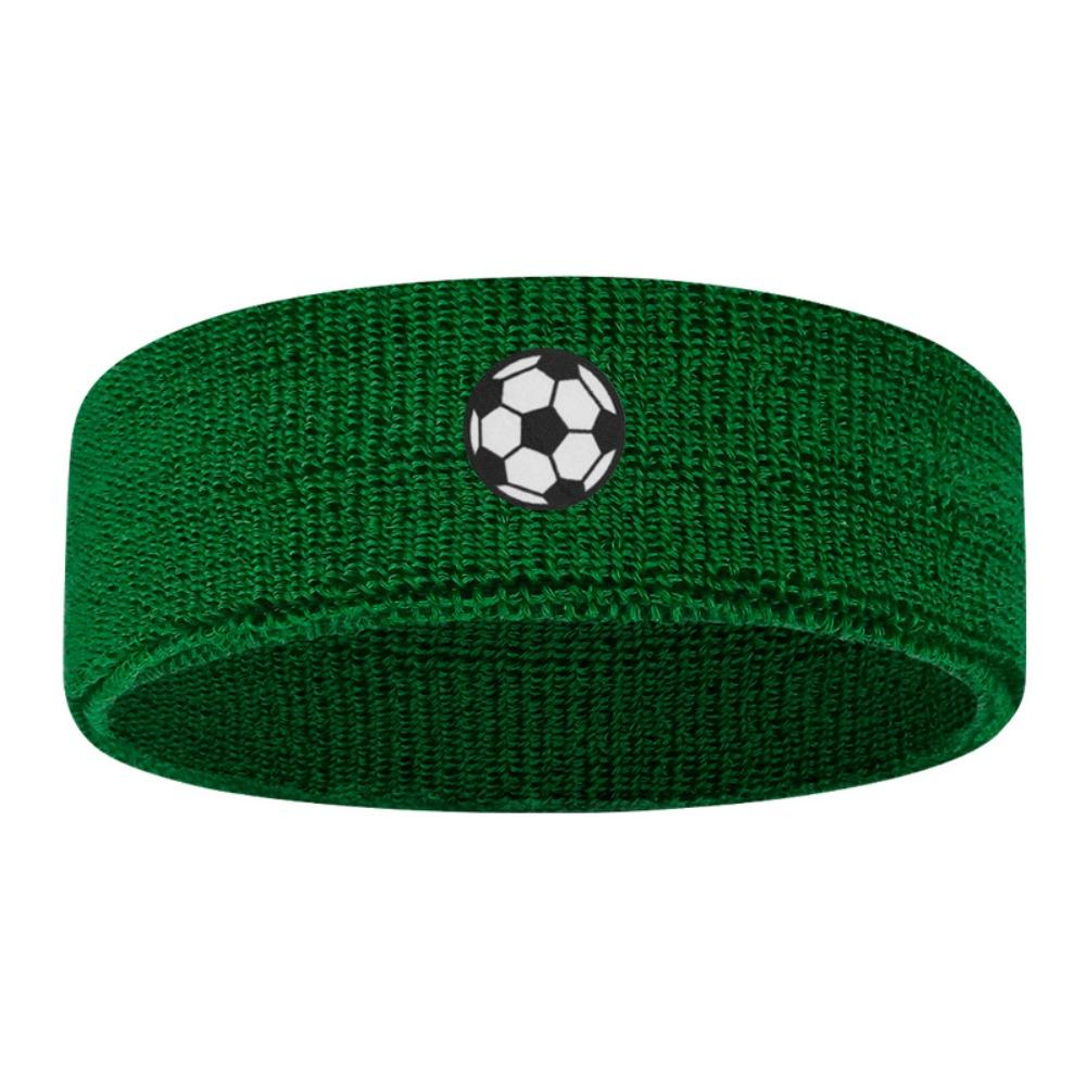 Sweat Absorbing High Elasticity Sweatband Polyester Polyester Knit Headband  Basketball Soccer Green
