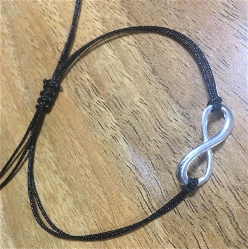 European & American Fashion Double-Layer Black Cord Figure 8 Pendant Ladies Anklet