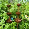 Vintage Iron Metal Bird Bath Rusted Garden Rain Catcher Practical Bird Water Dispenser  Bird Lovers
