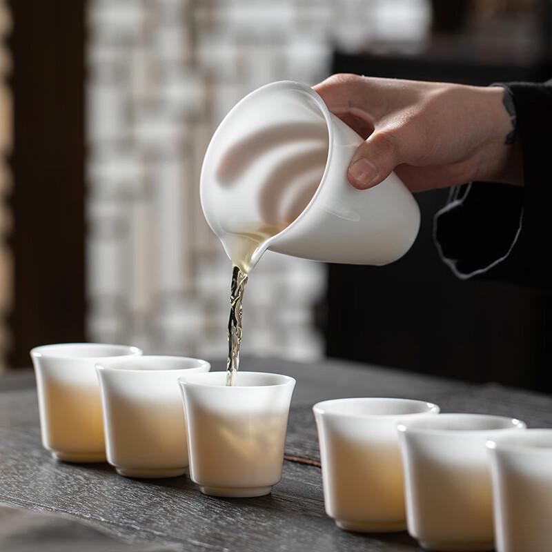 Tuopai 10-Piece Glossy Ice Snow White Ceramic Tea Set