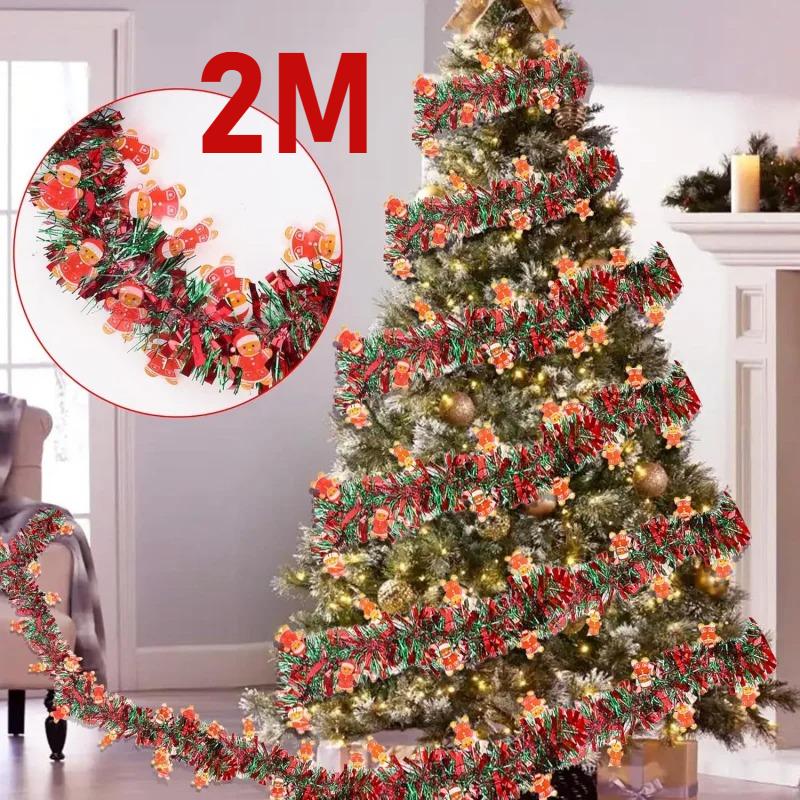 Christmas Red and Green Snowman Wreath Christmas Tree Decoration Bar Tabletop Decoration Party Home Staircase Decoration Props