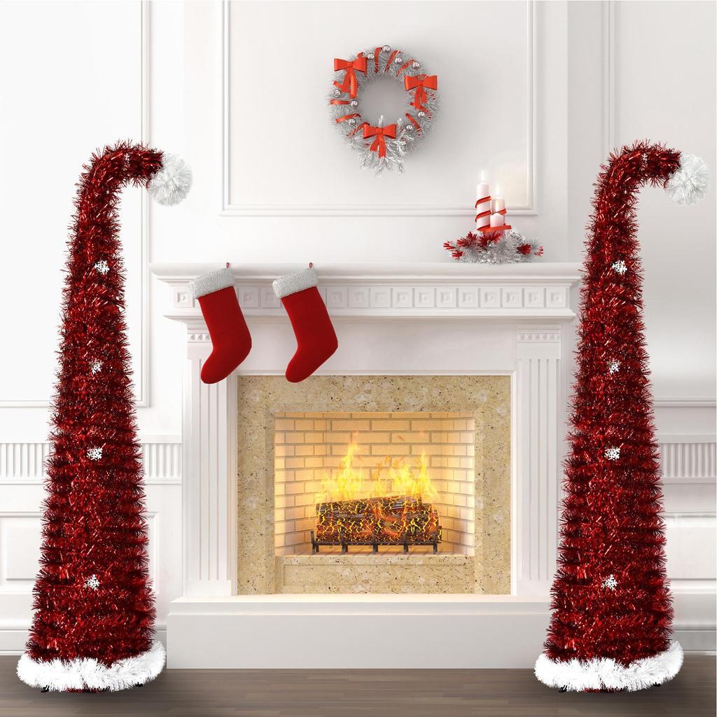 Christmas Tree 4.92 Ft Retractable Spiral Realistic Tabletop Ornament Mini Christmas Tree for Carnival Party Apartment Mothers