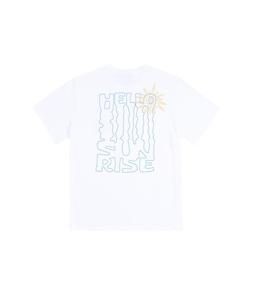 HELLO SUNRISE Hs Winding Typo Tee_White
