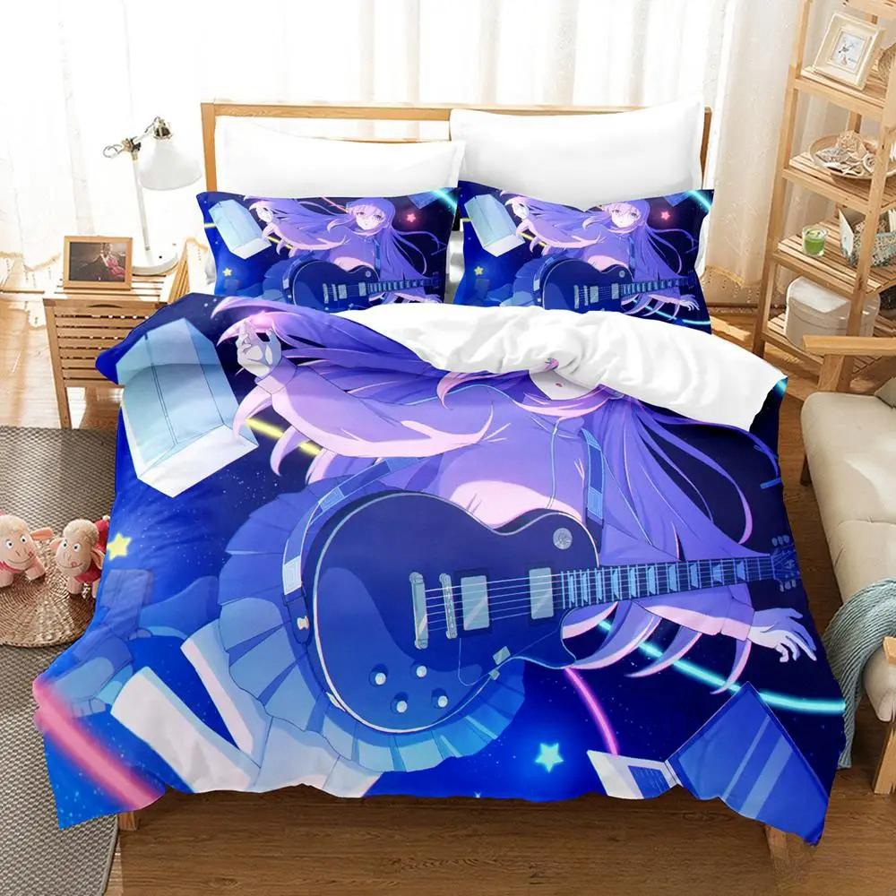 Kawaii Anime BOCCHI THE ROCK Gotou Hitori Bedding Set Single Twin Full Queen King Size Bed Set Adult Kid Bedroom Duvetcover Sets