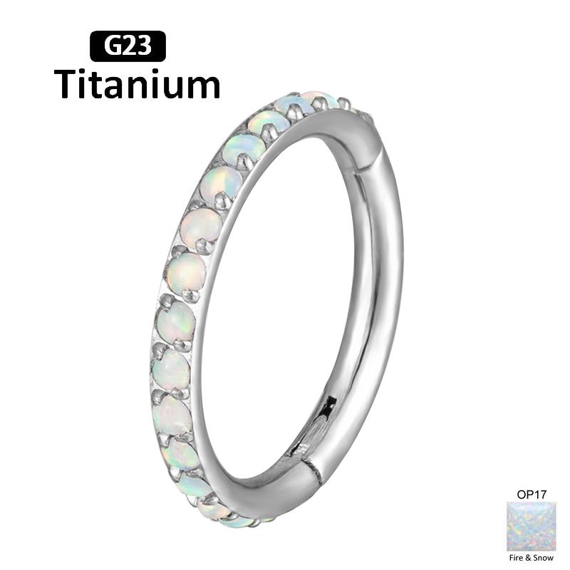 G23 Titan Opal Stein Hohe Segmentringe Offen Kleine Nasen Septum Clicker Ohrringe Tragus Helix Piercing Körperschmuck Ring Stecker