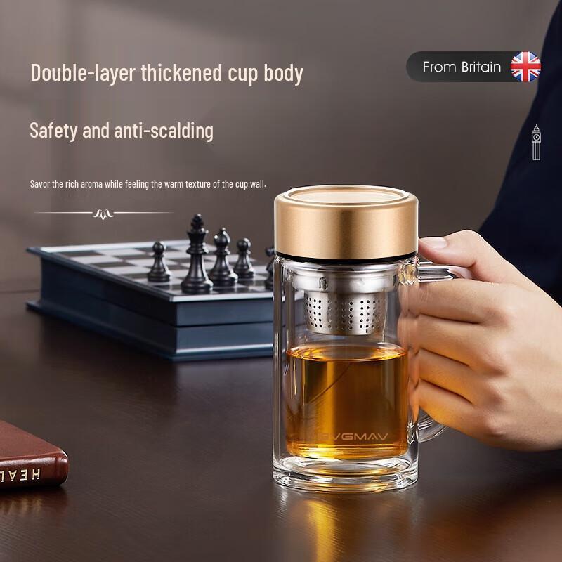 BVGMAV British Double-Wall Insulated Glass Tea Cup