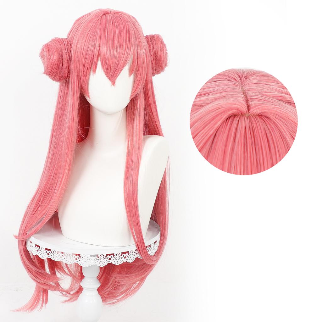Cosplay Wig Project Sekai-Colorful Stage Feat Anime Wig Airi Momoi Pink Double Grab Chignon Synthetic Game Role Play Wig