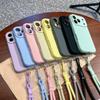 With lanyard, suitable for Apple 11promax mobile phone case iPhone11air liquid silicone anti-drop  case, female.