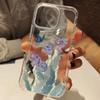 Purple Flower And Blue Butterfly Pattern Clear Phone Case For iPhone 17 16 15 14 13 12 11 Pro Max Plus XS X XR 17 Air Soft Cover
