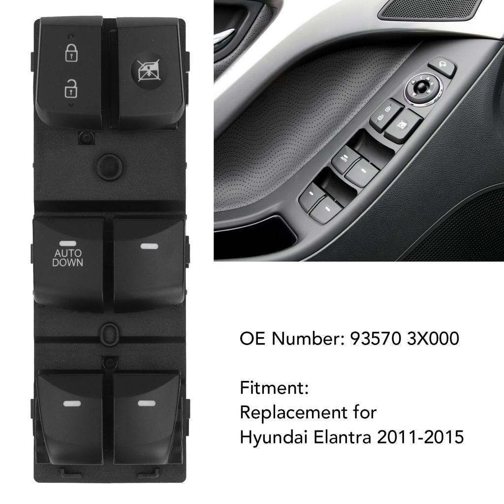 Car Left Driver Master Door Window Switch 93570 3X000 Replacement for Hyundai Elantra 2011‑2015
