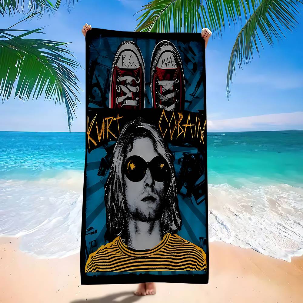 Band Hot N-Nirvana Microfiber Printed Beach Towel Mountain Climbing Yoga Beach Swimming Running Absorbent Soft Towel