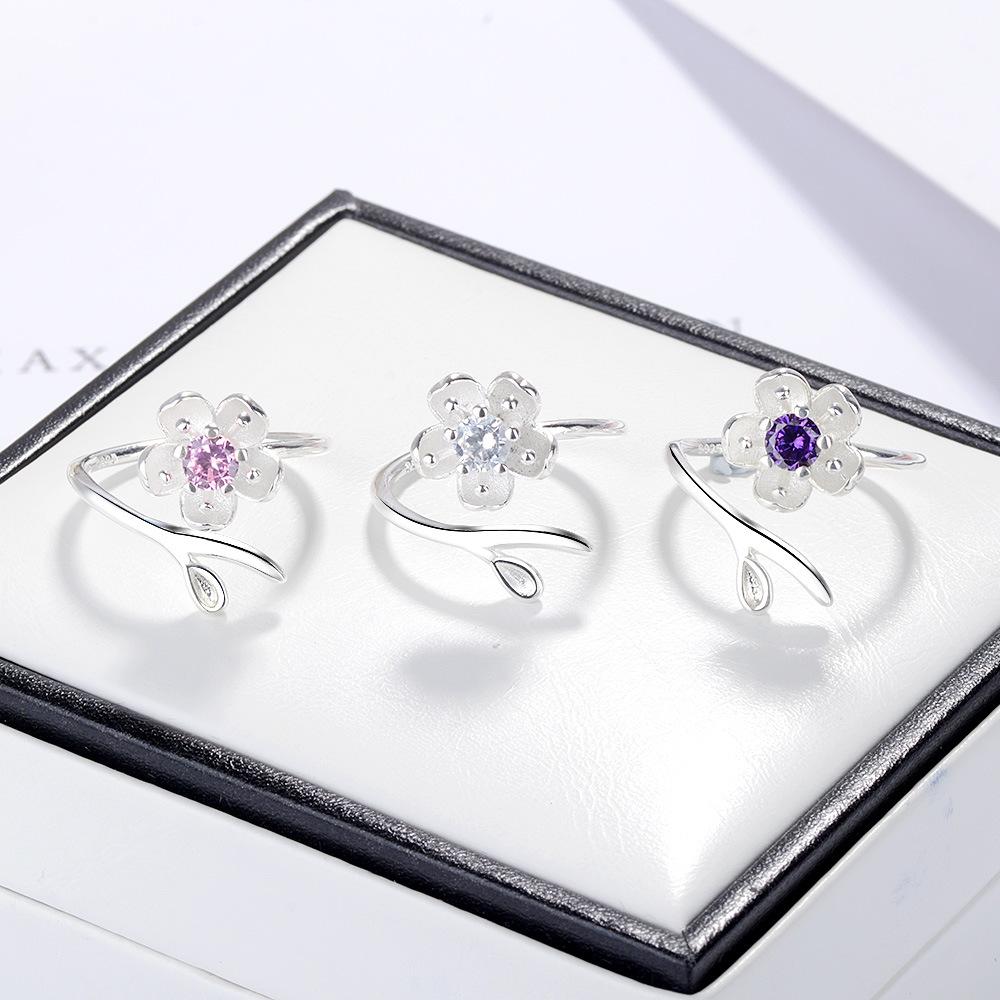 925 Sterling Silver Ring Flowers Zircon High Quality For Women Wedding Fine Jewelry Accessories Party Gifts